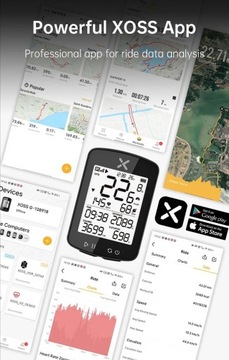 Маленький, легкий, четкий экран велокомпьютера XOSS G2+ с GPS и Bluetooth ANT+