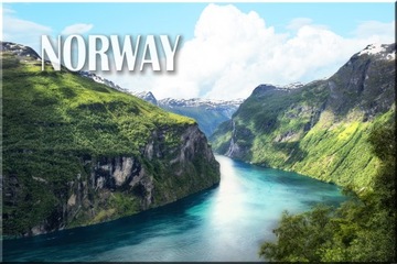 NORWEGIA FIORD FIORDY KRAJOBRAZ MAGNES NA LODÓWKĘ