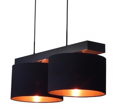 LAMPA WISZĄCA SUFITOWA ŻYRANDOL LED 2 X E27 DREWNO ABAŻUR STÓŁ SALON