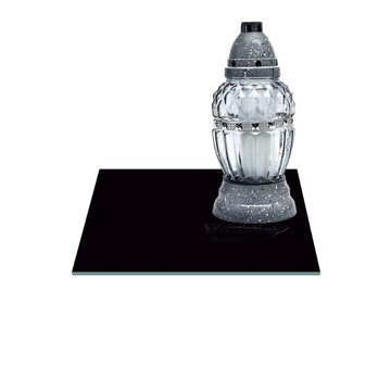 SZKLANA PODSTAWKA POD ZNICZE 25x25cm Czerń 486e