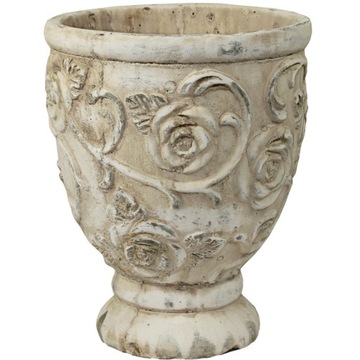 Ceramiczna doniczka z rzeźbieniami osłonka Ogród