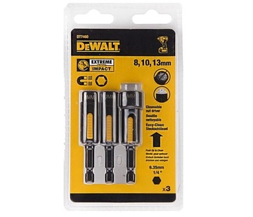 DEWALT DT7460 УДАРНЫЕ МАГНИТНЫЕ ГОЛОВКИ 8/10/13 мм