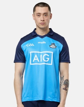 O'NEILLS NIEBIESKI T-SHIRT SPORTOWY KOŁNIERZYK NAPISY SXC NG9__M