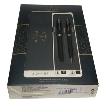 PARKER DŁUGOPIS + PIÓRO KULKOWE SONNET BLACK CT