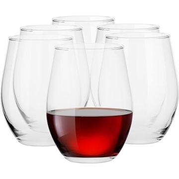 KOMPLET Szklanek DO WINA Czerwonego i Białego Drinków DUŻE 6x580 ml