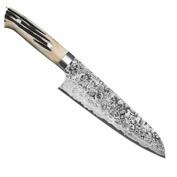Takeshi Saji WBB Ręcznie Kuty R-2 Japoński Nóż Santoku Do Warzyw 63HRC 18cm
