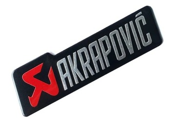 NAKLEJKA EMBLEMAT NA TŁUMIK WYDECH AKRAPOVIC ALUMINIOWY 3D SREBRNA