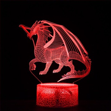3D LED USB ночник в подарок ДРАКОН ДРАКОН