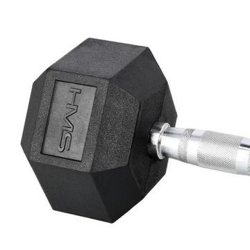 Гантель прорезиненная шестигранная 18 кг HMS HEX PRO