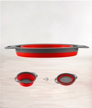 SILIKONOWY DURSZLAK CEDZAK SKŁADANY SITKO 2szt