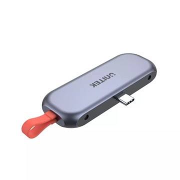 Unitek Hub USB-C мобильный, HDMI 4K, аудио, PD 100 Вт, серый (D1070A)