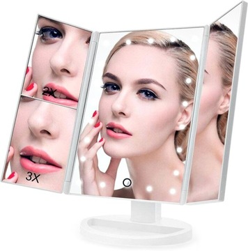 Lusterko kosmetyczne podświetlane LED toaletka x3