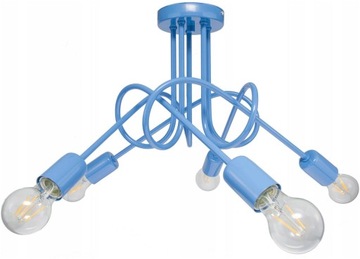 LAMPA SUFITOWA DLA DZIECI WISZĄCA NIEBIESKA LED DZIECIĘCA ŻYRANDOL PLAFON