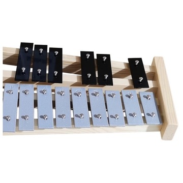 CYMBAŁKI DZWONKI CHROMATYCZNE DZIECIĘCE EDUKACYJNE ZESTAW Z PAŁECZKAMI ETUI