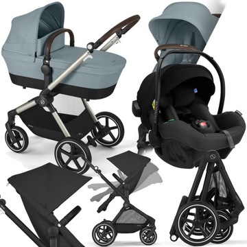 WÓZEK CYBEX 3W1 EOS LUX TPE SKY BLUE I AVIONAUT PIXEL PRO 2.0 C