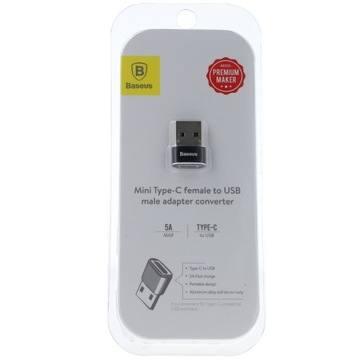 Переходник Baseus USB-C на USB-A, мини-адаптер