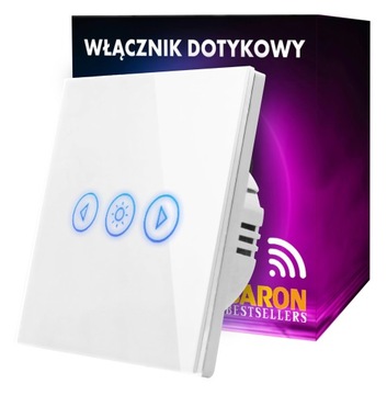 WIFI WŁĄCZNIK,ściemniacz DOTYKOWY, szklany BIAŁY
