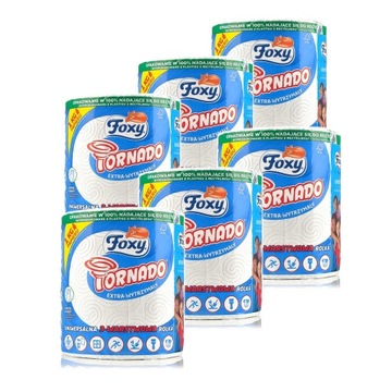 FOXY TORNADO RĘCZNIK PAPIEROWY 3 WARSTWY CHŁONNY, 6 ROLEK