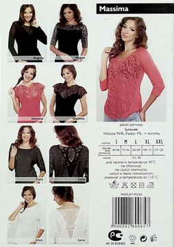 Блуза VIOLANA ЧЕРНАЯ, рукав 3/4, XXL