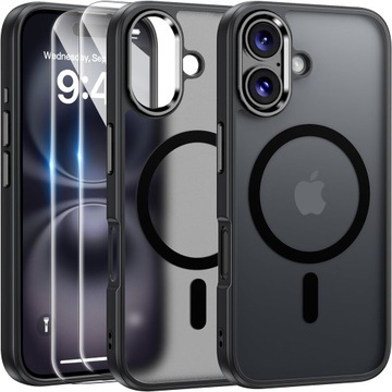 CASE ETUI DO iPHONE 16 + 2X SZKŁO DO MagSafe WZMACNIANE MAGNETYCZNE OBUDOWA