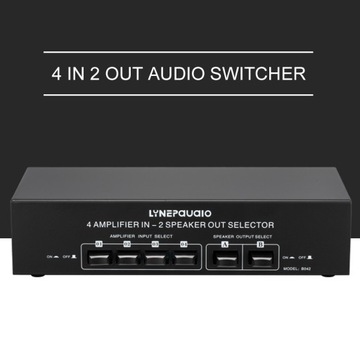 Аудиопереключатель LYNEPAUAIO 4 входа 2 аудиосигнала