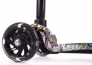 HULAJNOGA TRÓJKOŁOWA DLA DZIECI TOBBI-TOYS BALANSOWA KOŁA LED GRAFFITI