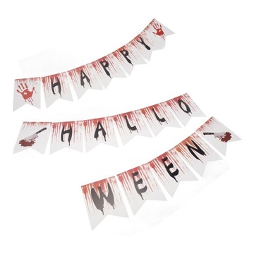 Страшный кровавый нож с отпечатками рук, висящие баннеры