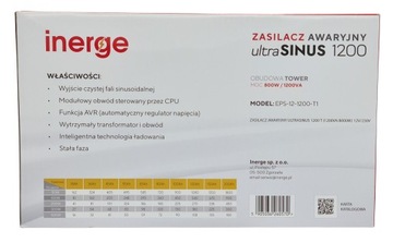 Блок аварийного электропитания INERGE ultraSINUS UPS 1200/800 Вт
