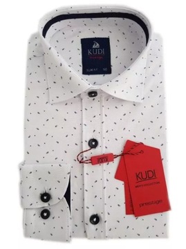 Elegancka Koszula Chłopięca Granatowy Wzorek 170