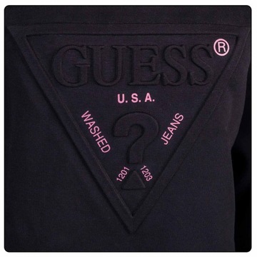 GUESS BLUZA DAMSKA Z KAPTUREM HOODY TRIANGLE SWEATSHIRT CZARNA r.XS