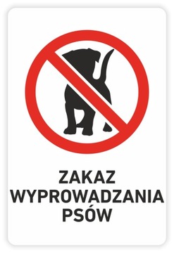 Naklejka ZAKAZ WYPROWADZANIA PSÓW znak 30x20 cm