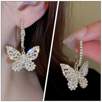 СВАДЕБНЫЕ СЕРЬГИ-БАБОЧКИ ИЗ МЕТАЛЛИЧЕСКИХ БРИЛЛИАНТОВ