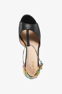 БОСОНОЖКИ ЖЕНСКИЕ НА ДЕКОРАТИВНОМ КАБЛУКЕ, РЕМЕНЬ ТБАР С ДЕКОРАЦИЕЙ, СТАБИЛЬНЫЕ, ЛЕГКИЕ, размер 38