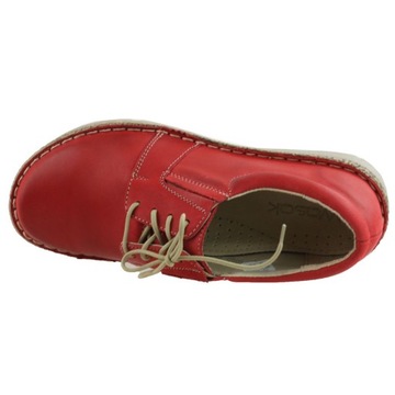 Czerwone półbuty damskie Wasak 537 buty skóra 37