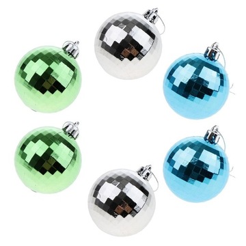 6шт. Набор зеркальных рождественских безделушек, подвесные елочные украшения A