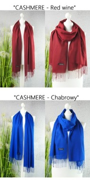 SZAL KASZMIROWY GŁADKI DŁUGI szalik - 30 KOLORÓW