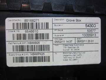 BMW X3 F25 X4 F26 ПЕРЧАТКА ПАССАЖИРСКАЯ ЧЕРНАЯ SCHWARZ 51169242082 9242082