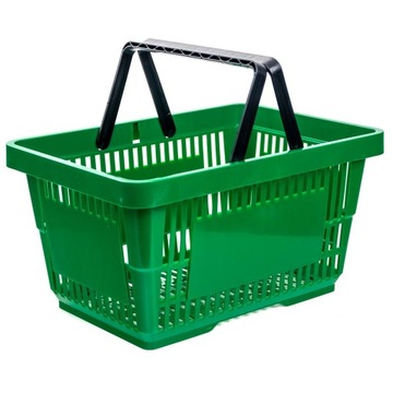 Koszyk sklepowy zakupowy plastikowy 22L zielony marketowy Mega-M