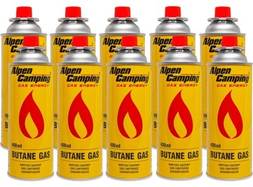 10x GAZ KARTUSZ NABÓJ WKŁAD GAZOWY ALPEN CAMPING 400ml 227g ZESTAW 10 szt.