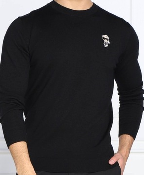 Sweter Karl Lagerfeld wełniany męski czarny r. XL