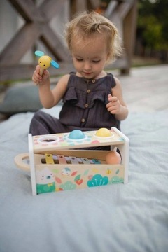 Drewniane cymbałki z kulodromem Pure - zabawka muzyczna 12m+, Janod