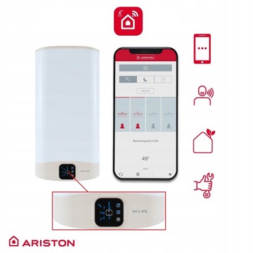 КОТЕЛ ЭЛЕКТРИЧЕСКИЙ НАГРЕВАТЕЛЬ ARISTON VELIS WIFI 0 80 БАК ДЛЯ ГОРЯЧЕЙ ВОДЫ