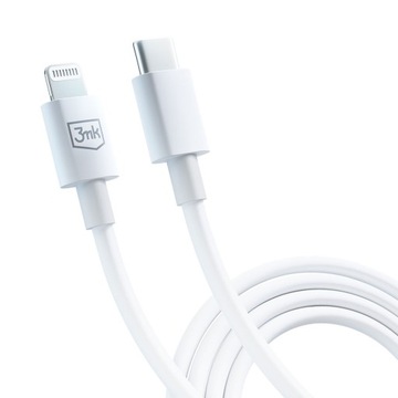 Белый Кабель USB-C — Lightning 20 Вт 5 А 1,2 м — 3 мк Гиперкабель Белый