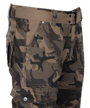 spodnie BOJÓWKI MORO BAWEŁNIANE brązowe moro ITENO PASEK GRATIS W38