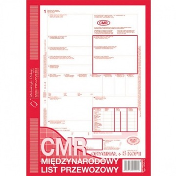 CMR MIĘDZYNARODOWY LIST PRZEWOZOWY +5 KOPII A4