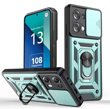 Etui do Xiaomi Redmi Note 13 I PANCERNE SLIDE RING PLECKI + SZKŁO 9H