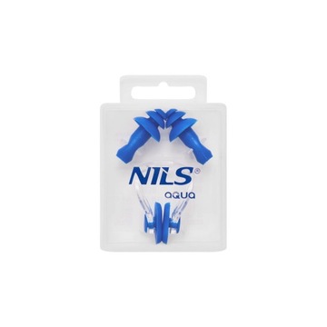 NQAW30 СИНИЙ НАБОР ДЛЯ ПЛАВАНИЯ СИЛИКОНОВЫЕ ЗАГЛУШКИ ДЛЯ УШЕЙ И НОСОВ NILS