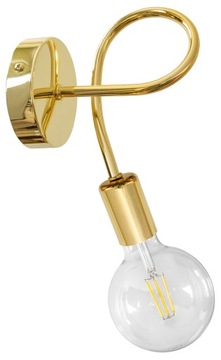 ZŁOTA LAMPA KINKIET ŚCIENNY SKRĘCONY LOFT LED