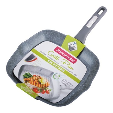 PATELNIA GRILLOWA GRANITOWA 28 cm INDUKCJA KAMILLE