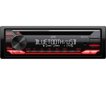 JVC KD-T822BT Radio samochodowe Bluetooth CD MP3 AUX 4x50W - czerwone
